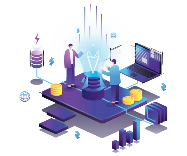 Zediant software engineering team and product development illustration